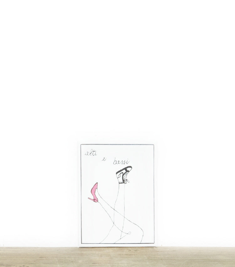 Quadro in tela "alti e bassi" con Disegni