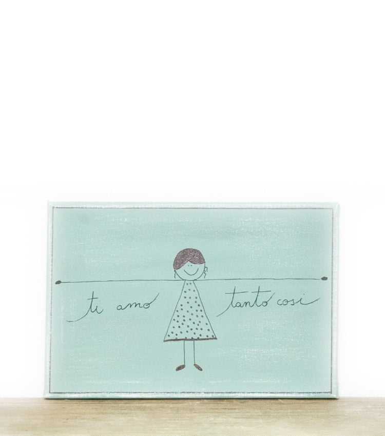 Quadro in tela "ti amo tanto così"