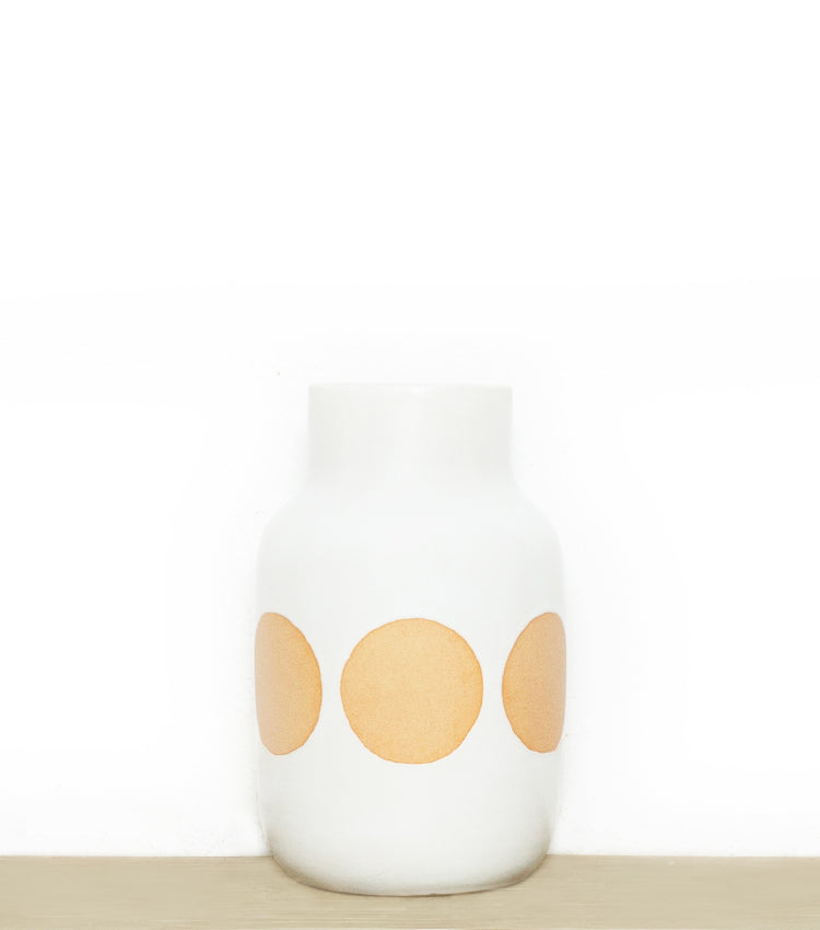 Vaso in cotto smaltato con Decorazioni grande