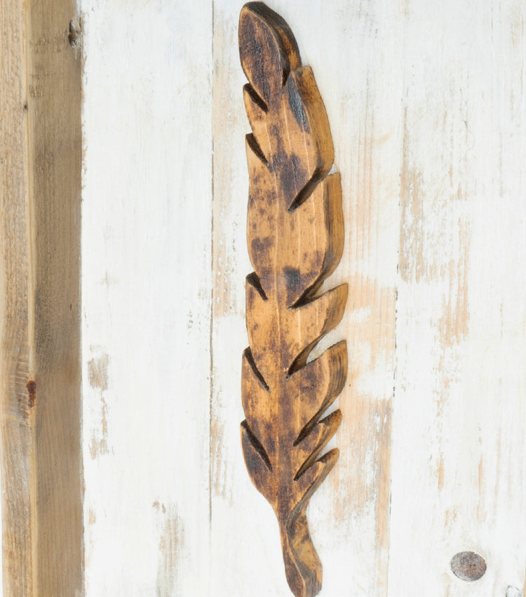 Quadretto con una Felce in legno