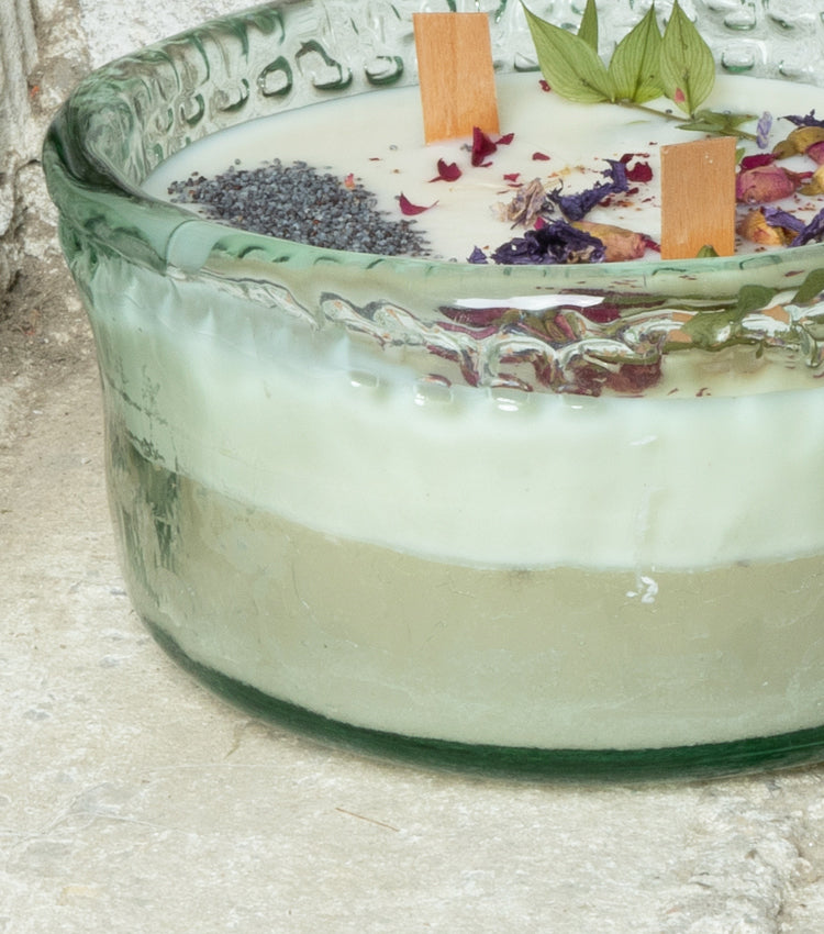 "La Candela Profumata nella Ciotola" in vetro decorato