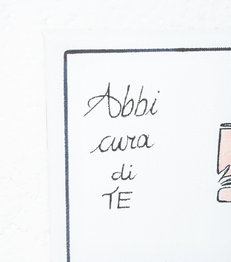 Quadro in tela "Abbi cura di TE" con Disegni