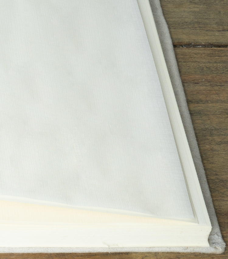 Album in lino con Felci stabilizzate, cotone e fil di ferro