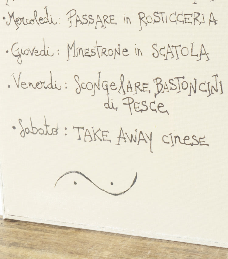 Quadro in tela con il "Menù della BRAVA CASALINGA"