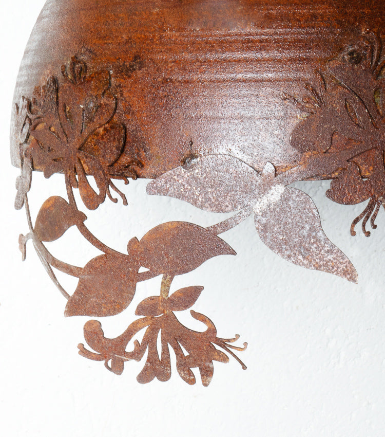 Lampadario con Decorazioni Floreali in corten grande