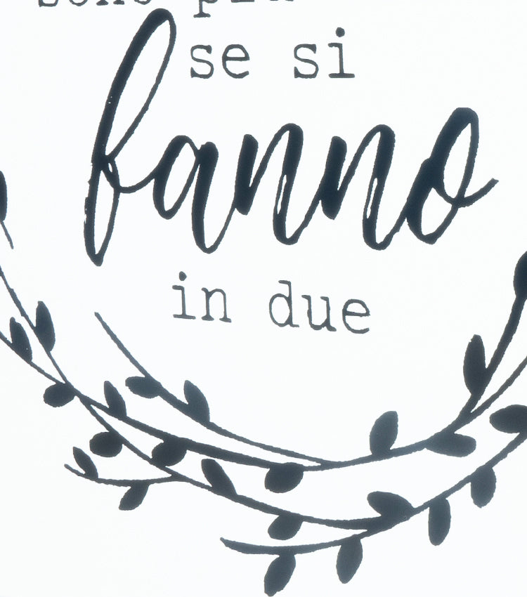 Quadretto "i sogni sono più belli se si fanno in due" in latta