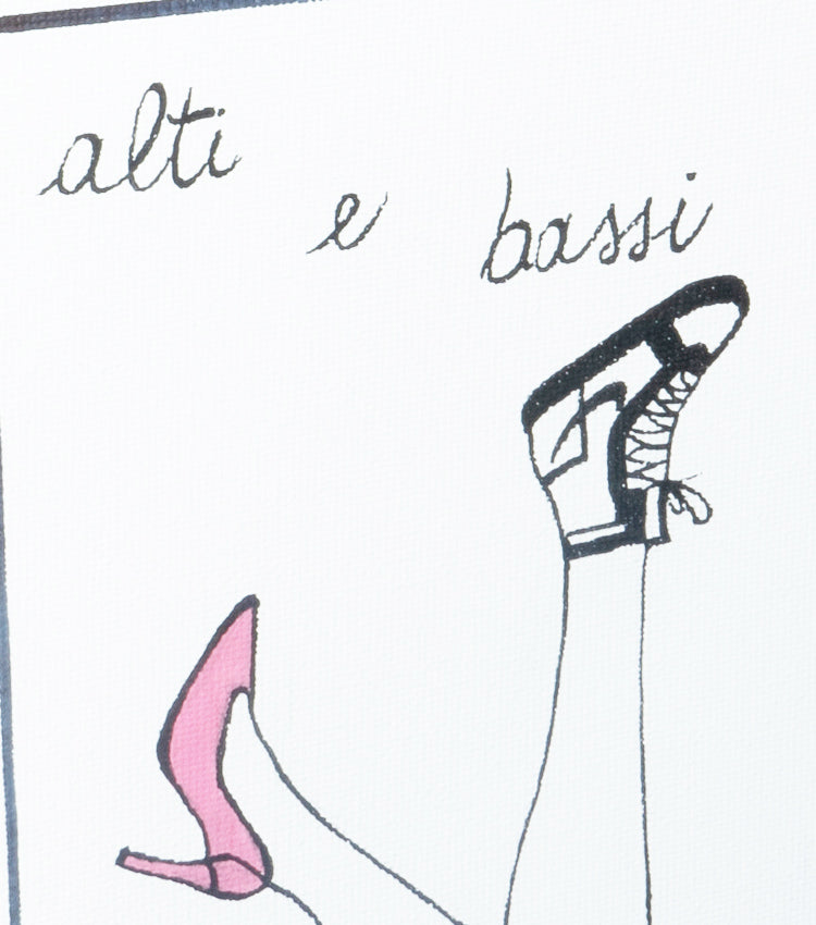 Quadro in tela "alti e bassi" con Disegni