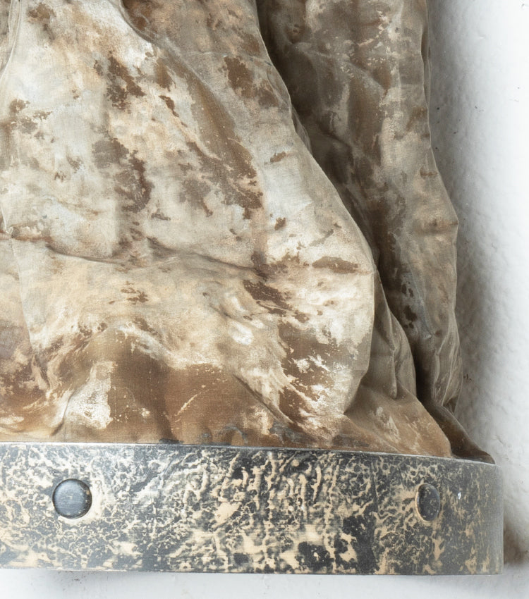 Lampadario "Anticato" in rete metallica e metallo