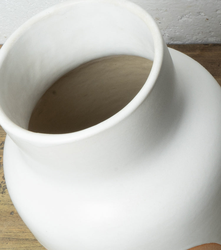 Vaso in cotto smaltato con Decorazioni grande