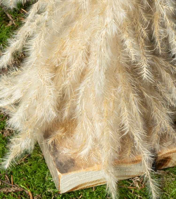 "Alberello Natalizio" in legno e metallo con Pampas, Campanelli e spago