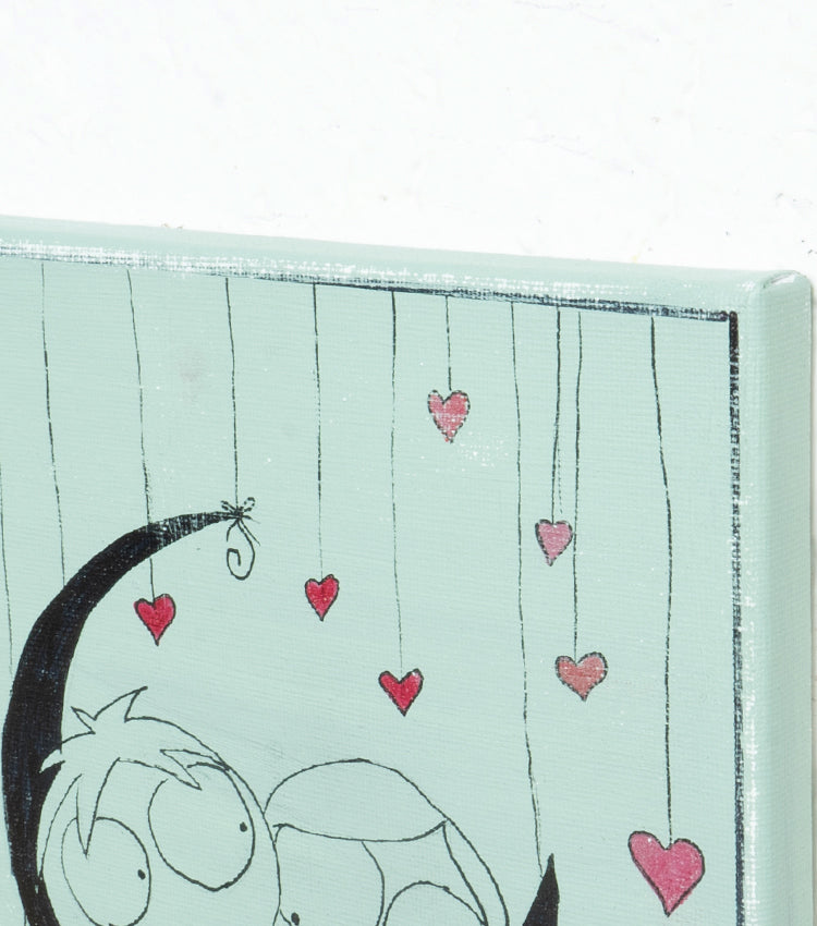 Quadro in tela con gli "Innamorati sulla Luna"