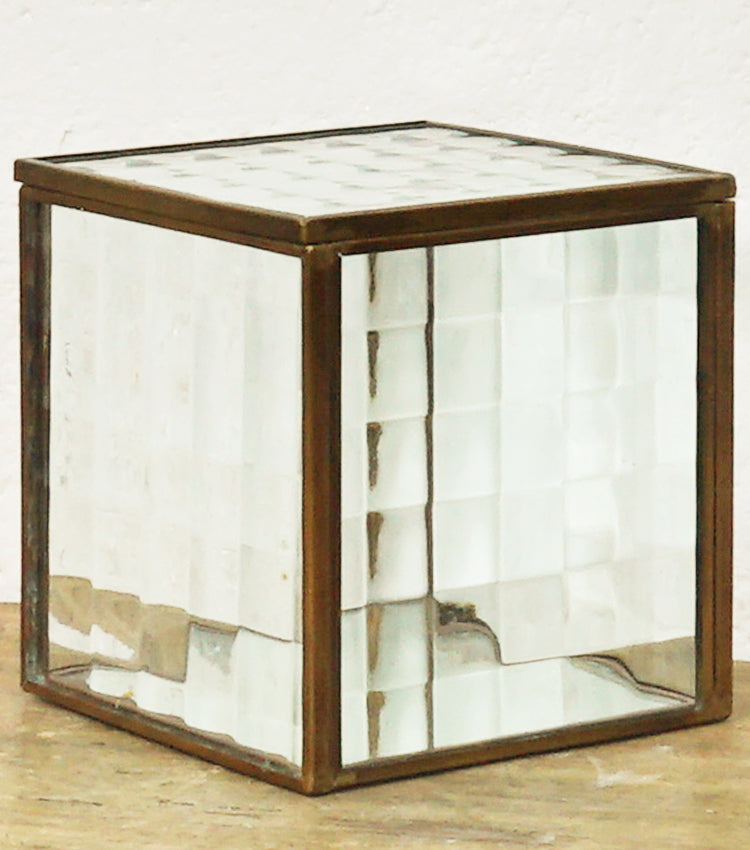 "Scatolina Porta-Gioie" in vetro martellato e ottone