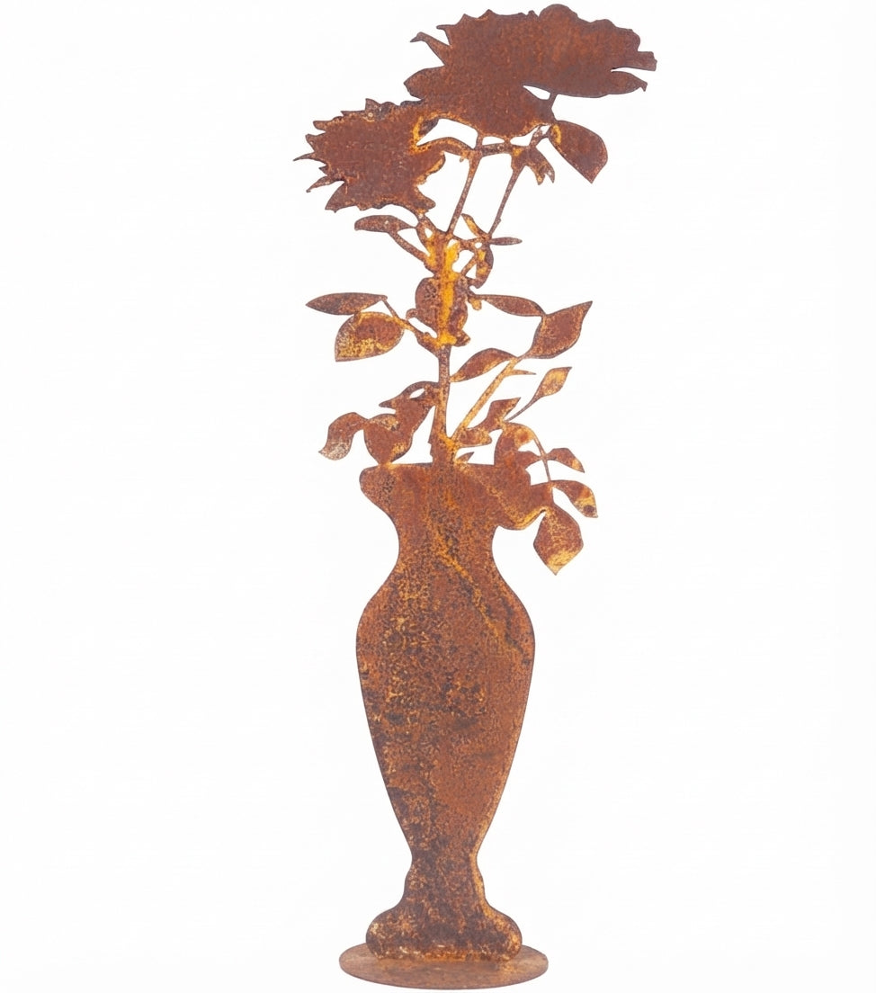 Vaso con i Fiori in corten