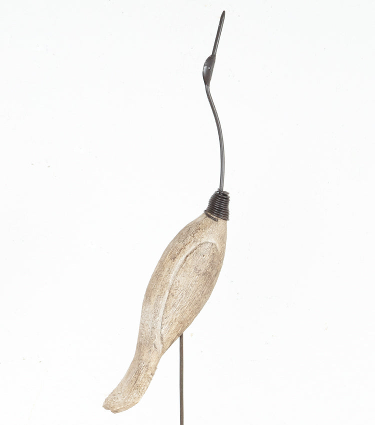 Airone in legno e metallo