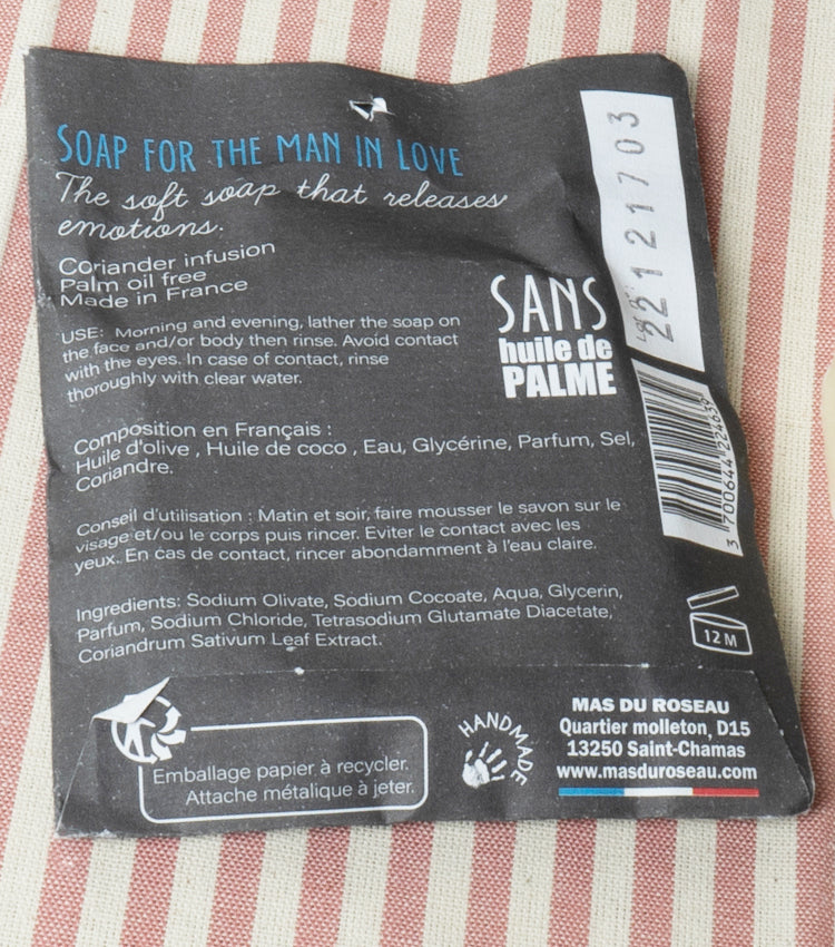 "Il Sapone dell'Uomo Amoroso" per Mani/Corpo alla fragranza "Infuso di Coriandolo"