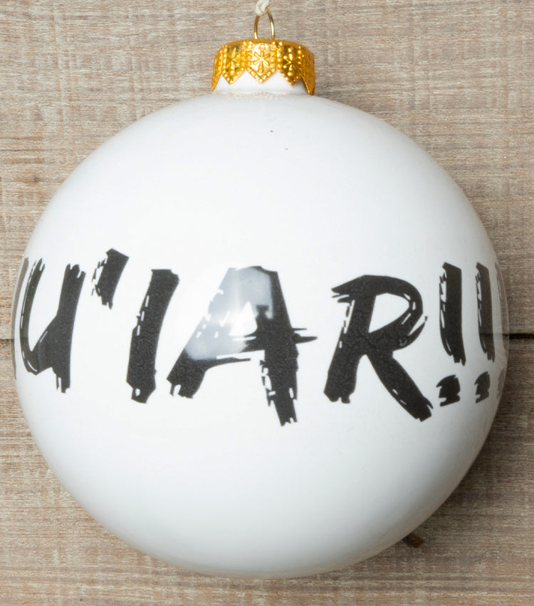 Sfera Natalizia "EPPINIÙ IAR!!!" in ceramica