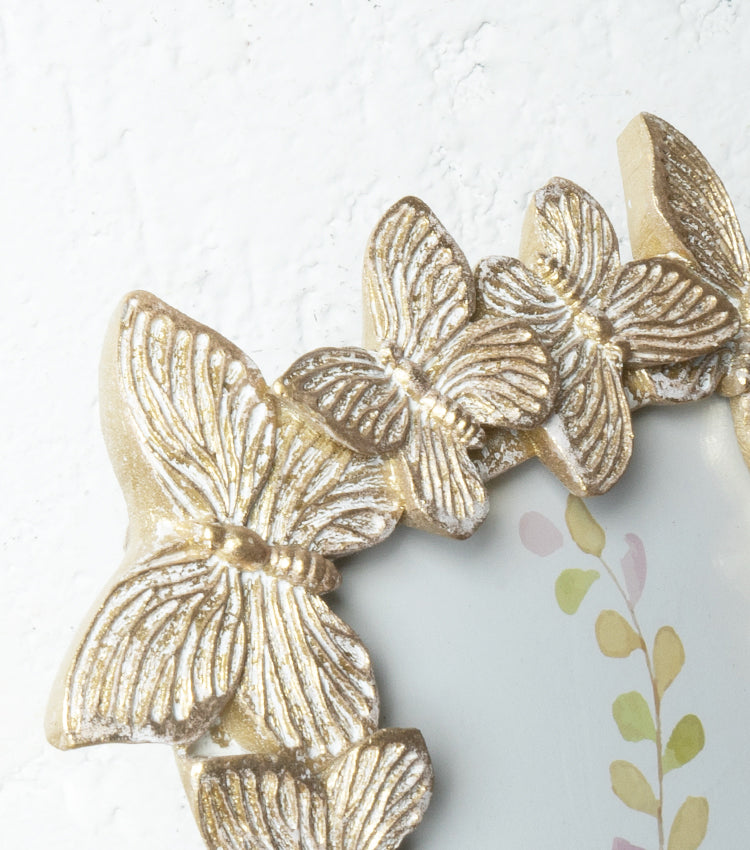 Cornice porta-foto con Farfalle in resina e vetro
