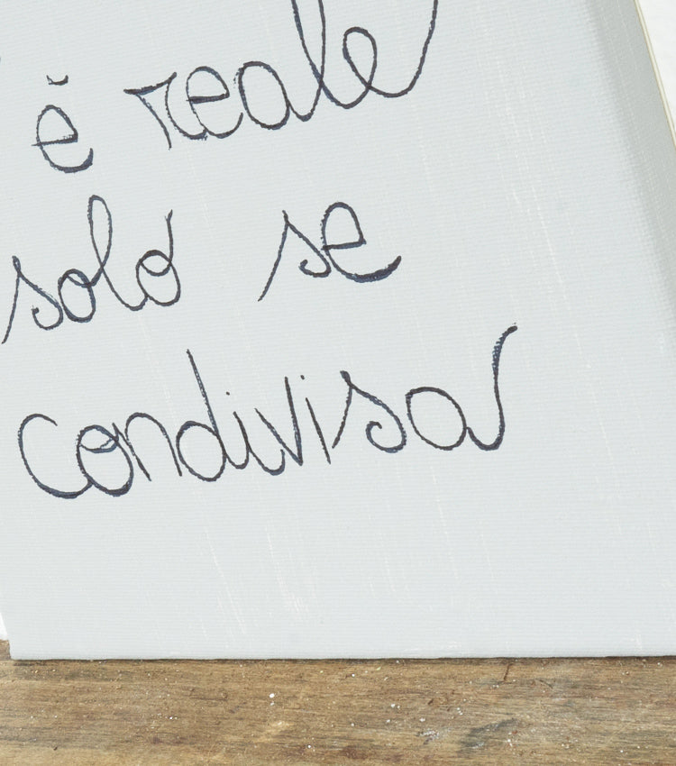 Quadro in tela "La felicità è reale solo se condivisa"