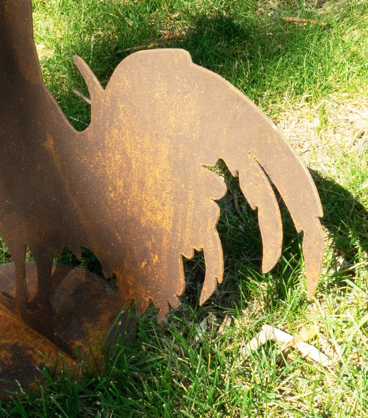 Gallo che canta in corten piccolo