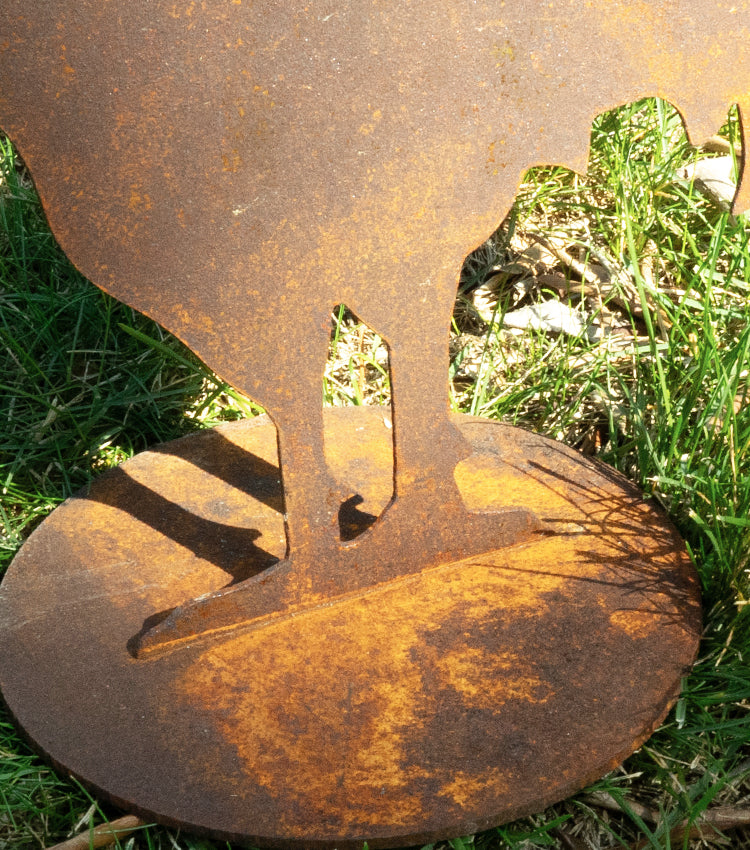 Gallo che canta in corten piccolo