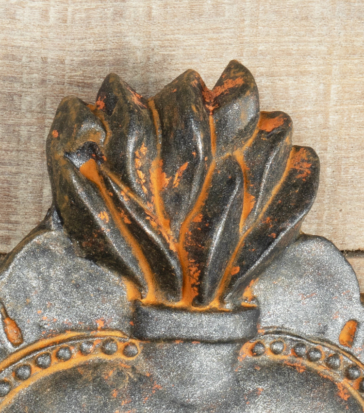 Cuore "Ex Voto" vintage decorato in cotto