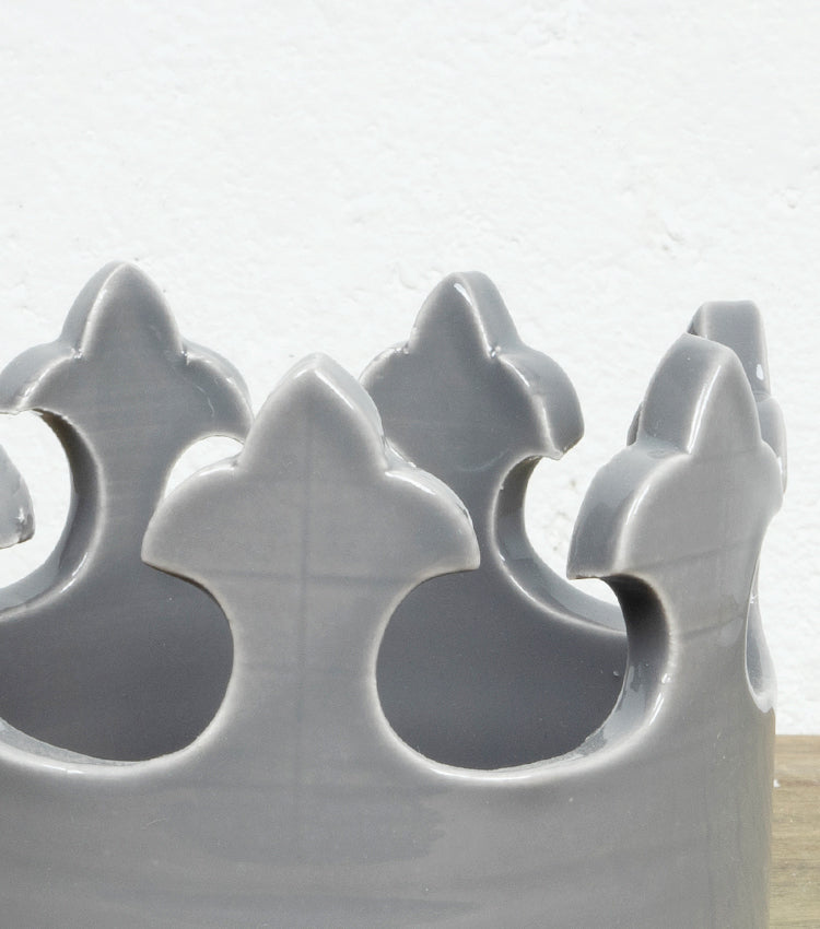Corona in ceramica grigia