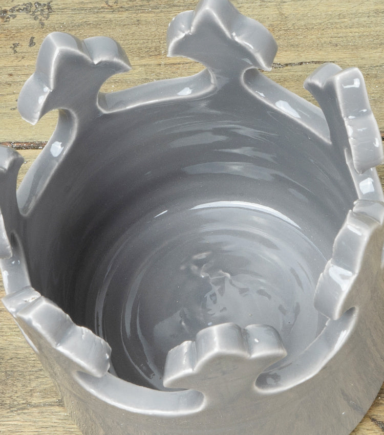 Corona in ceramica grigia