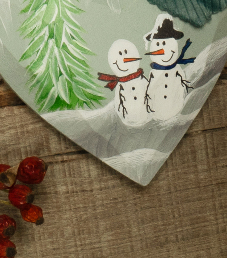 "I Pupazzi di Neve nel Cuore" in legno e cotone