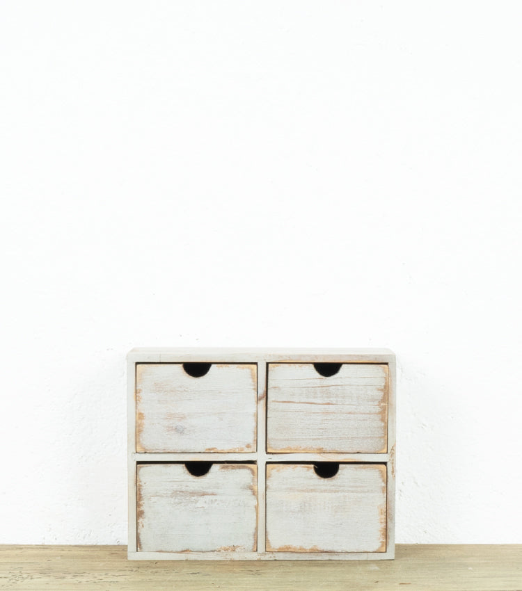 Porta-oggetti con cassetti in legno