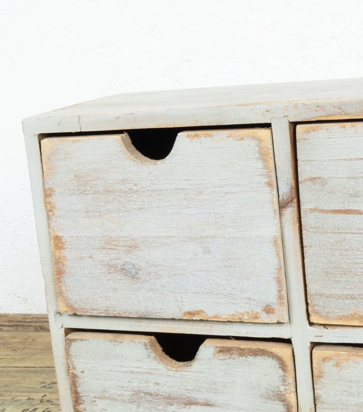 Porta-oggetti con cassetti in legno