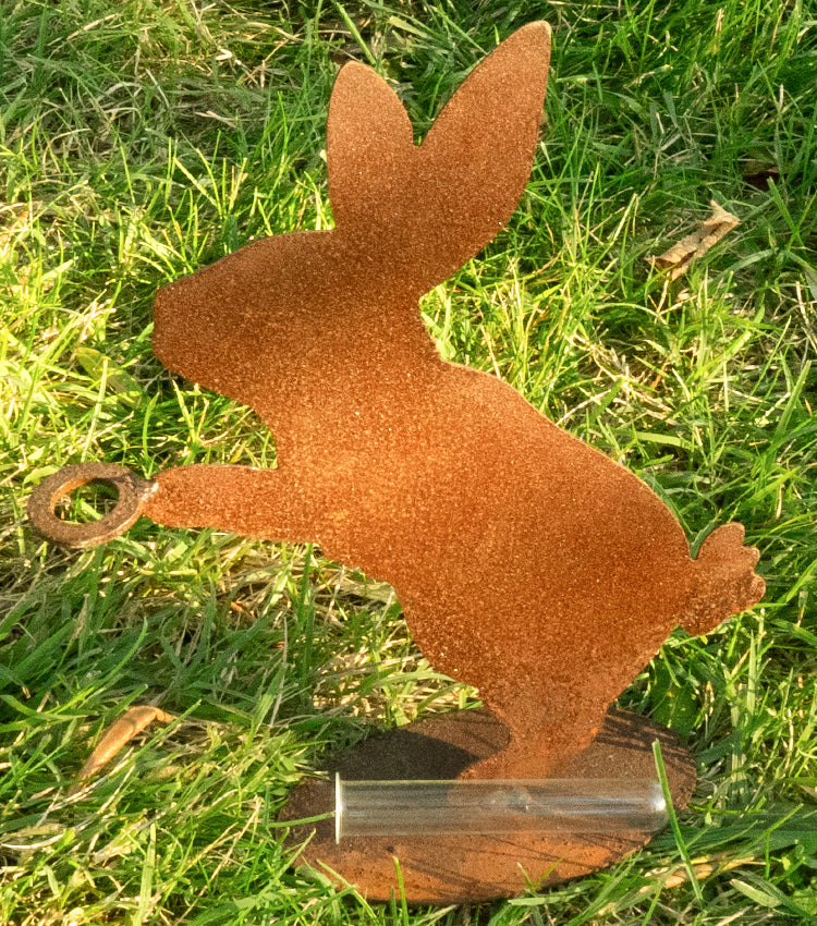 "Coniglietto Porta-Fiori/Essenze" in corten piccolo