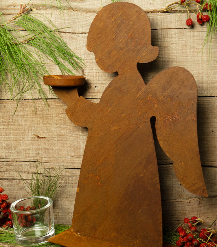 Angelo Porta-Candela in corten piccolo