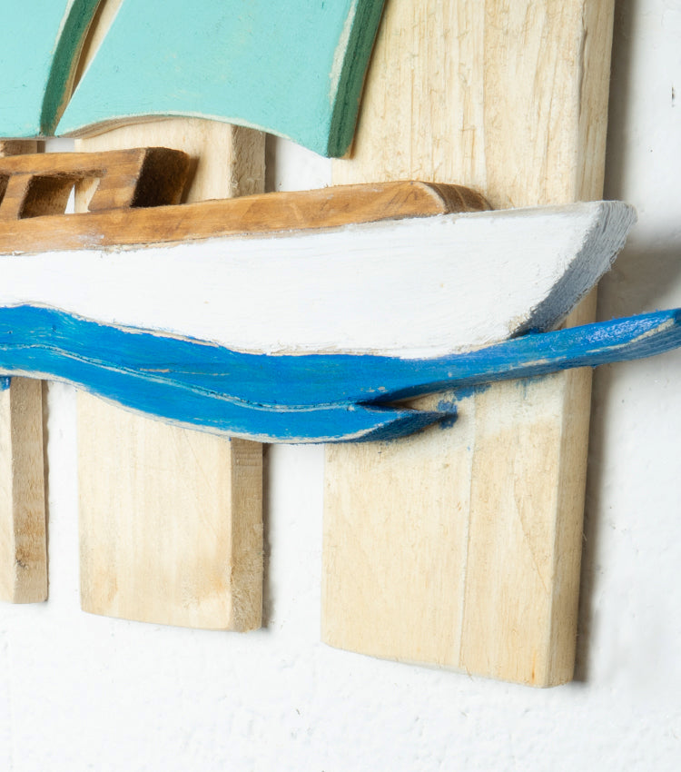 Quadretto con una Barchetta in legno