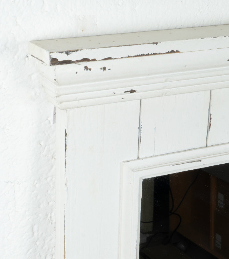 Specchiera in vetro e legno con ganci in metallo