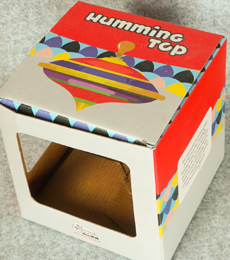 "Trottola Vintage a Carica" in metallo e legno