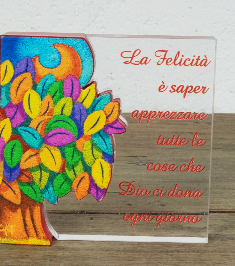 Quadretto iCALISTIni Smontabile "L'Albero della Felicità" con un Aforisma