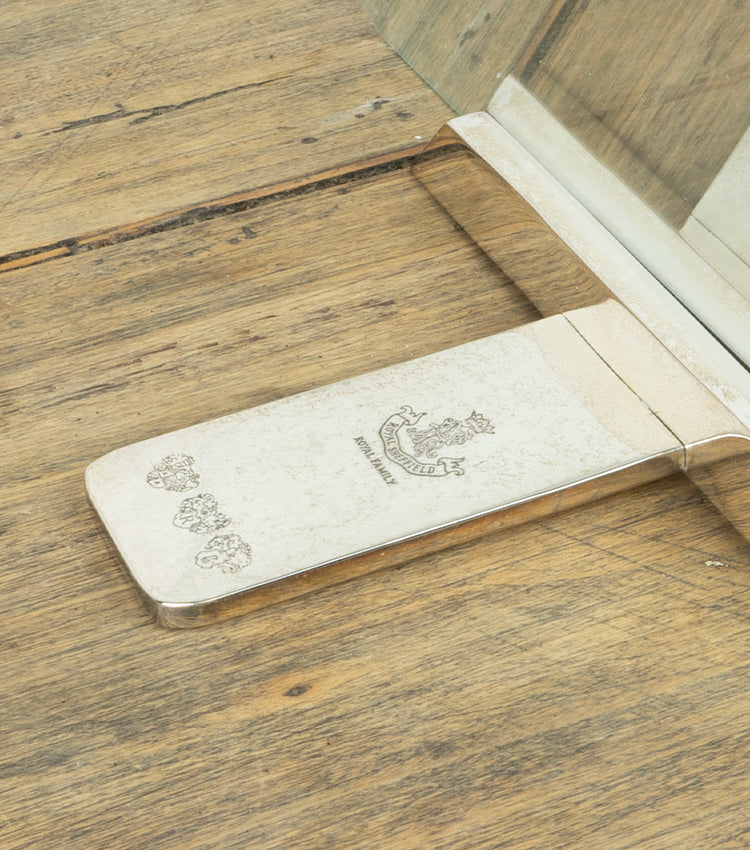 Porta-foto in vetro e argento con decorazione ondulata
