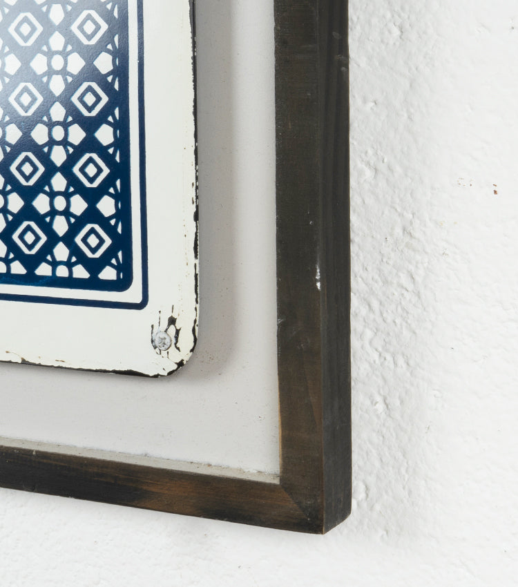 Quadro-Cornice con carta da poker in legno e metallo