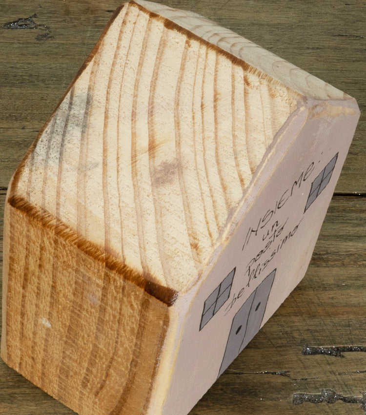 Casetta ferma-libri "INSIEME: un posto bellissimo" in legno