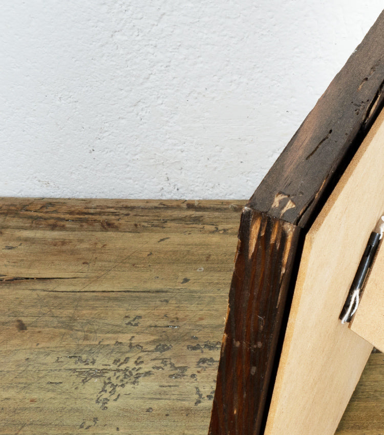 Cornice porta-foto in legno vintage e vetro