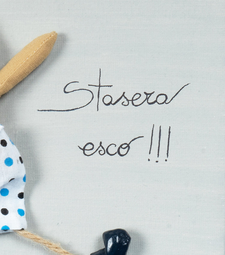 Quadro in tela "Stasera esco!!!" con bambola