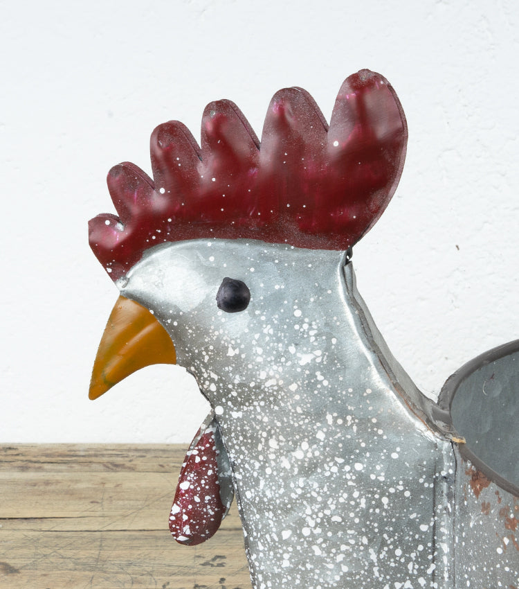 Gallina porta-oggetti in latta