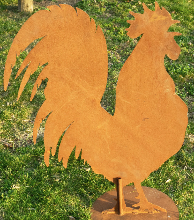 Gallo che Canta in corten grande