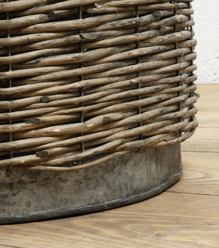 Secchio in latta e legno grande