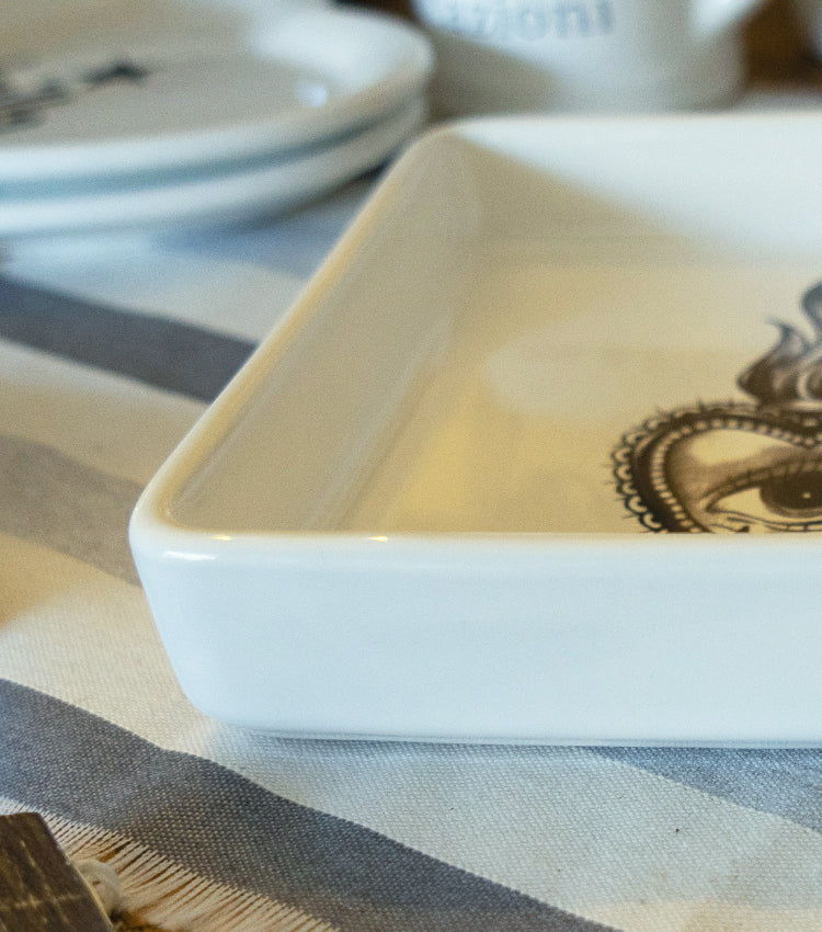 Vassoietto con cuore e occhio in ceramica