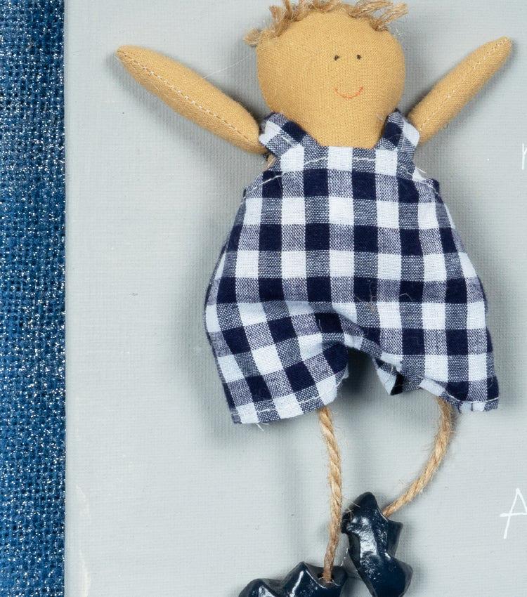 Quadro in tela quadrato "Io non do gli ABBRACCI. Io sono gli ABBRACCI" con bambola