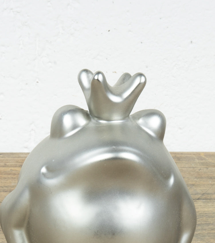 Rana salvadanaio in metallo grigia