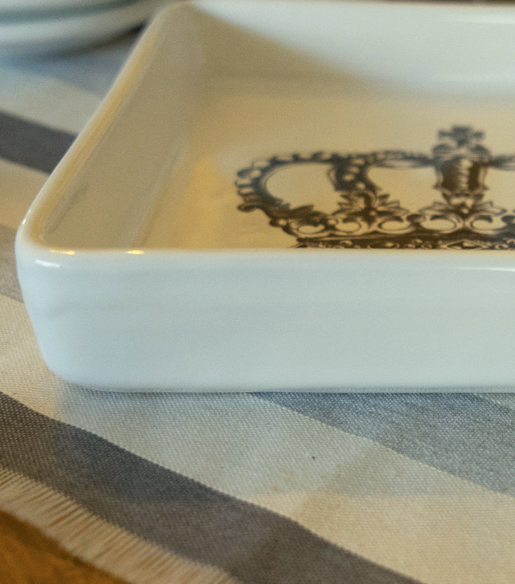 Vassoietto con corona in ceramica