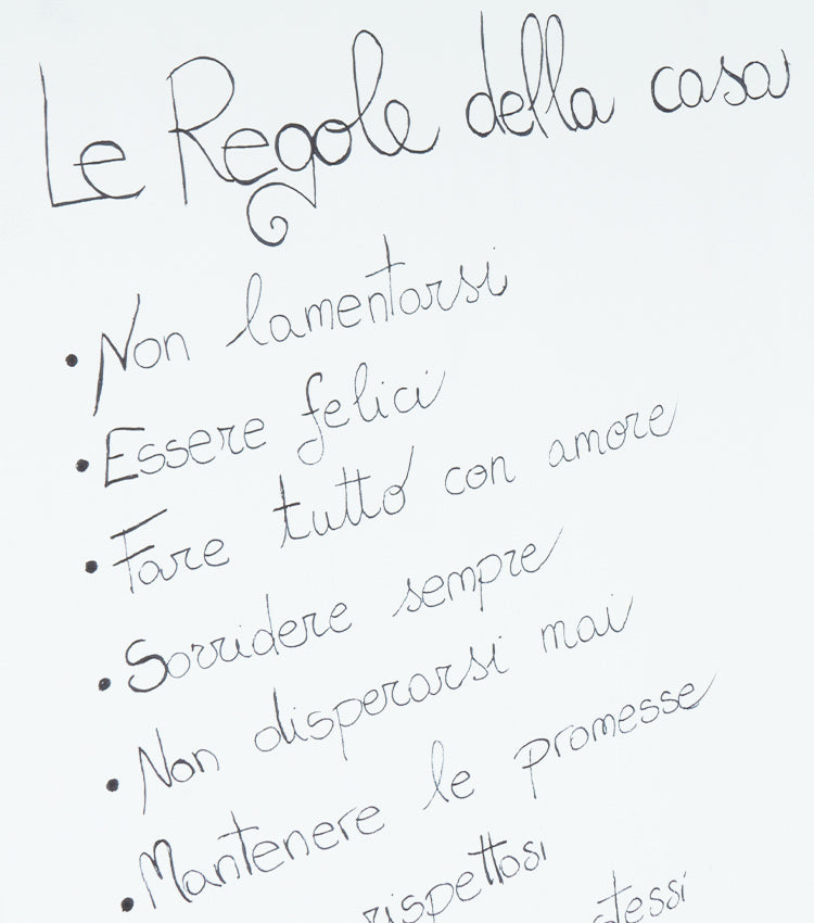 Quadro in tela con "Le Regole della casa"