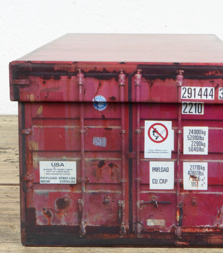 Scatola "container" rossa piccola in cartone